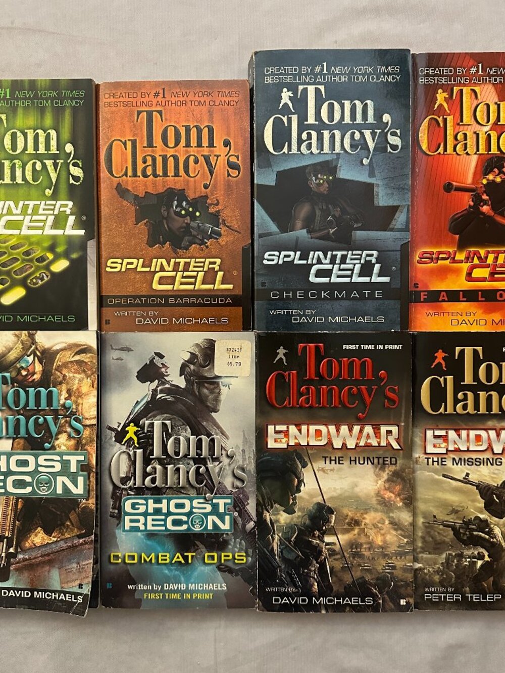 8 Tom Clancy Video Game Books / Splinter Cell, Ghost Recon, EndWar / Paperback